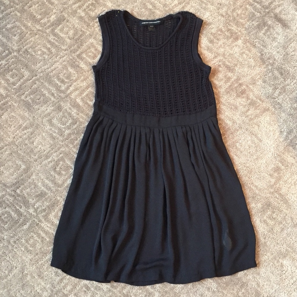 Navy French Connection Sweater Top Dress sz 10
